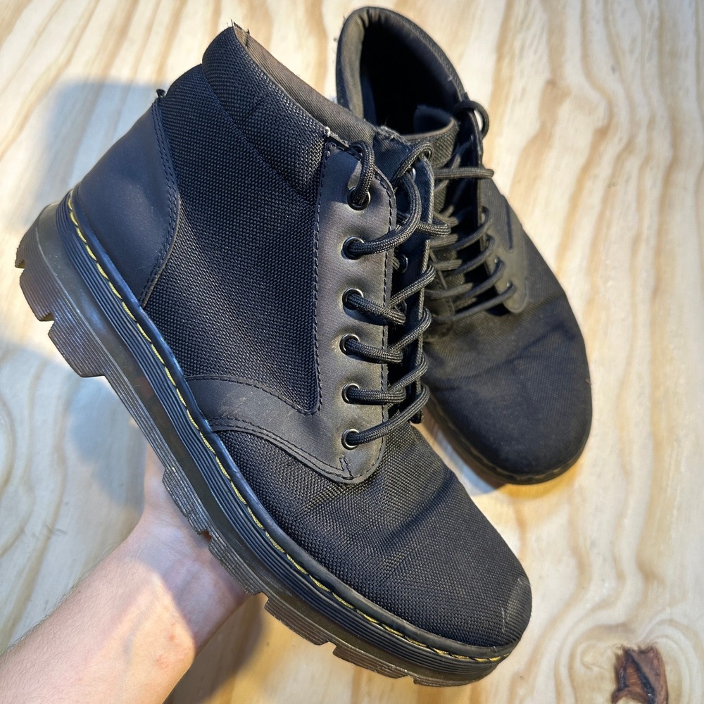 Dr. Martens Bonny Black Canvas Utility Boots Mens 9 Womens 10